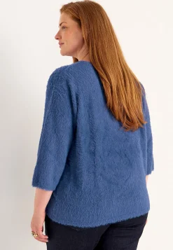 Clearance Stickad tröja med 3/4-ärmar Tröjor & Cardigans|Stickat