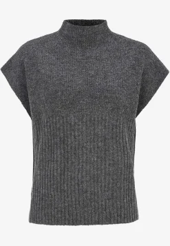 Outlet Stickad väst med halvpolo Tröjor & Cardigans|Stickat