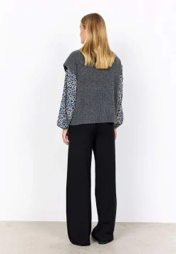 Outlet Stickad väst med halvpolo Tröjor & Cardigans|Stickat