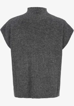 Outlet Stickad väst med halvpolo Tröjor & Cardigans|Stickat