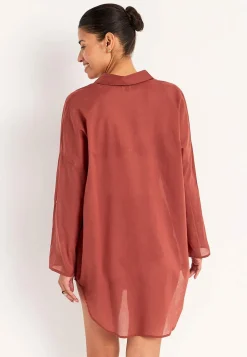 New Strandskjorta med uppvikbara ärmar Toppar & T-Shirts|Skjortor & Blusar