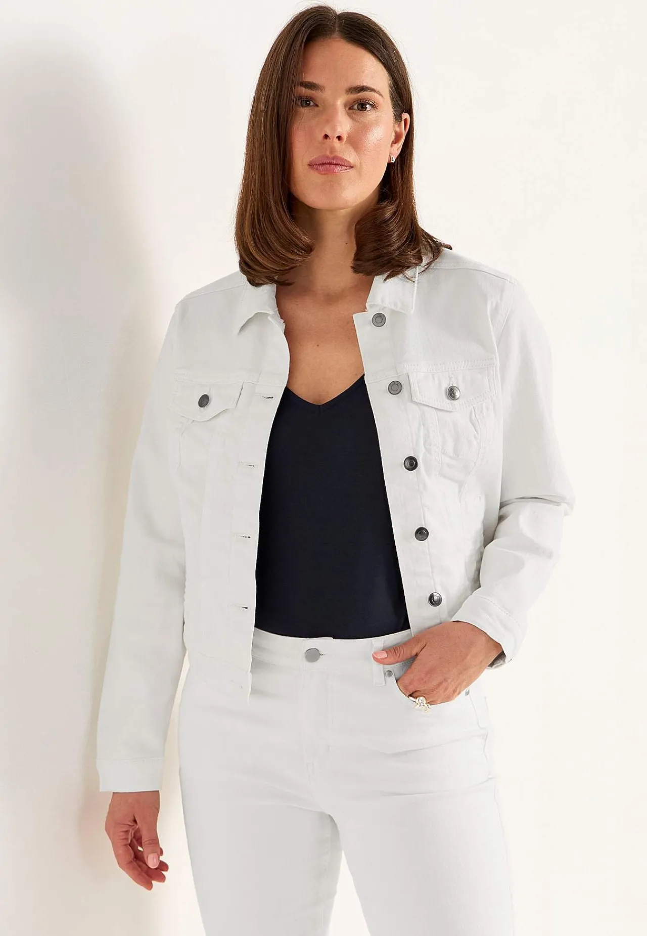 Outlet Stretchig jeansjacka Jackor & Kappor|Jeansplagg