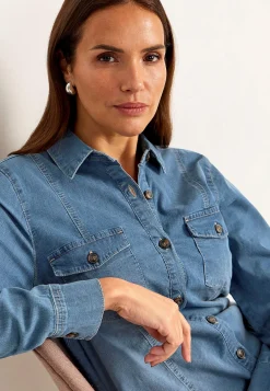 Clearance Stretchig jeansklänning Klänningar & Kjolar|Jeansplagg