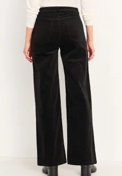 Clearance Stretchig manchesterbyxa med vida ben Byxor|Plus Size