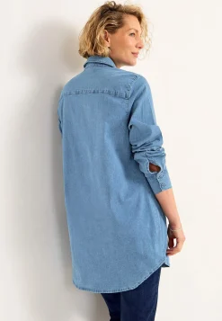 Online Stretchig tunika i denim Skjortor & Blusar|Tunikor