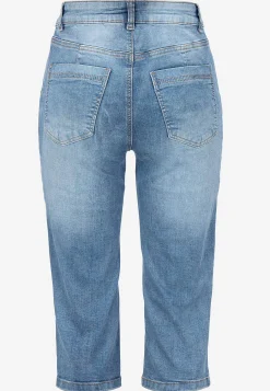 Online Stretchiga caprijeans med sytt pressveck Byxor|Jeans