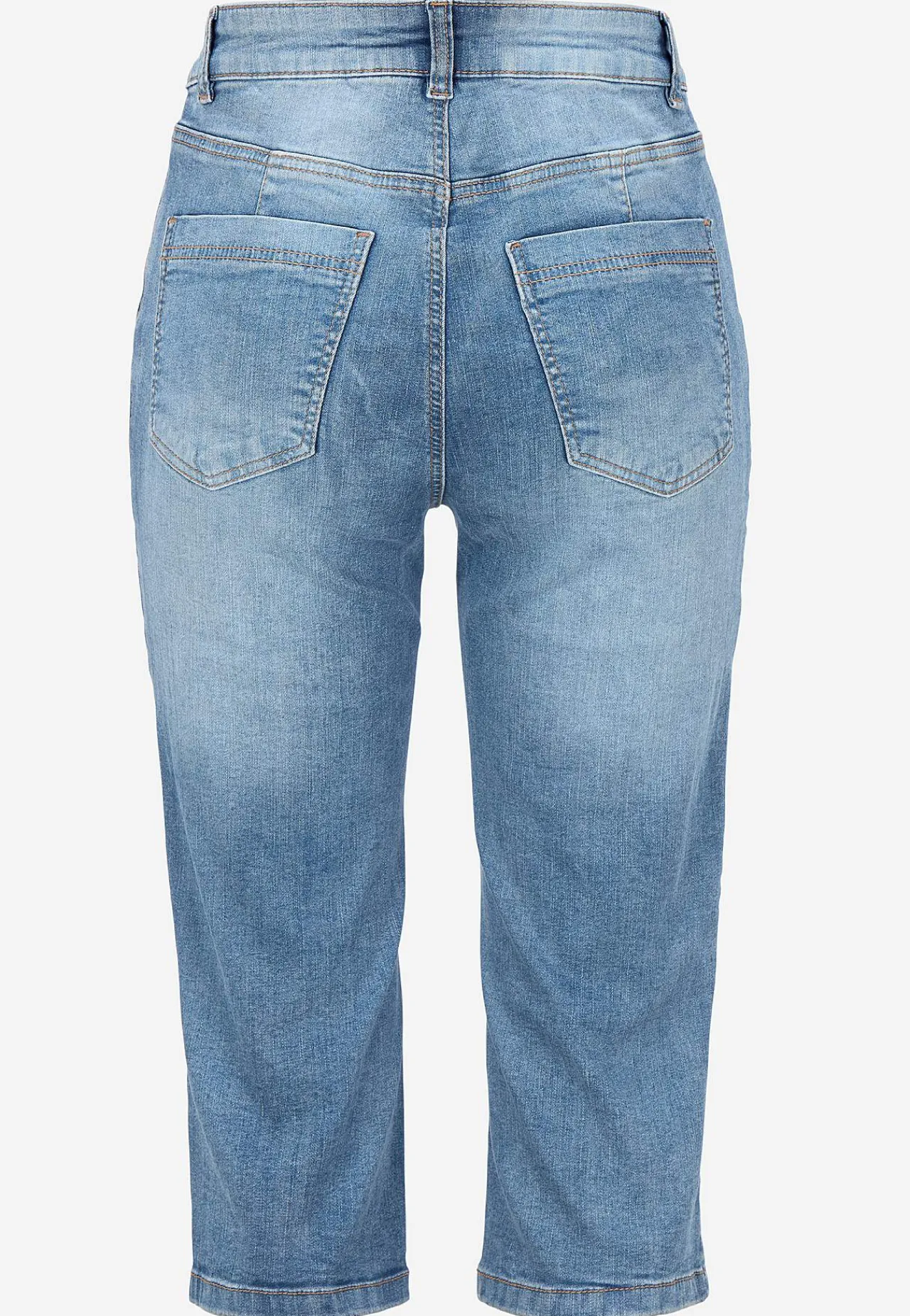 Online Stretchiga caprijeans med sytt pressveck Byxor|Jeans