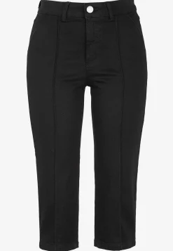 New Stretchiga caprijeans med sytt pressveck Byxor|Jeans