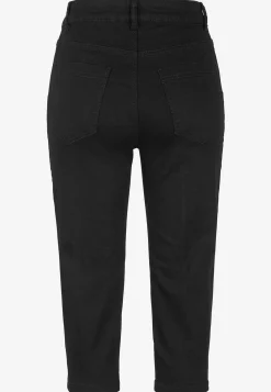 New Stretchiga caprijeans med sytt pressveck Byxor|Jeans