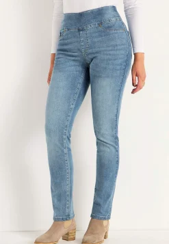 Outlet Stretchiga jeggings med hög resårmidja Elin Byxor|Jeans