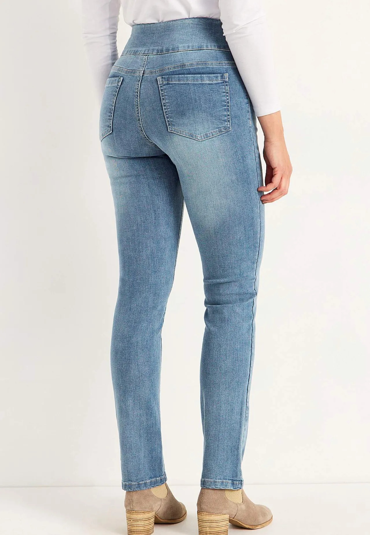 Outlet Stretchiga jeggings med hög resårmidja Elin Byxor|Jeans