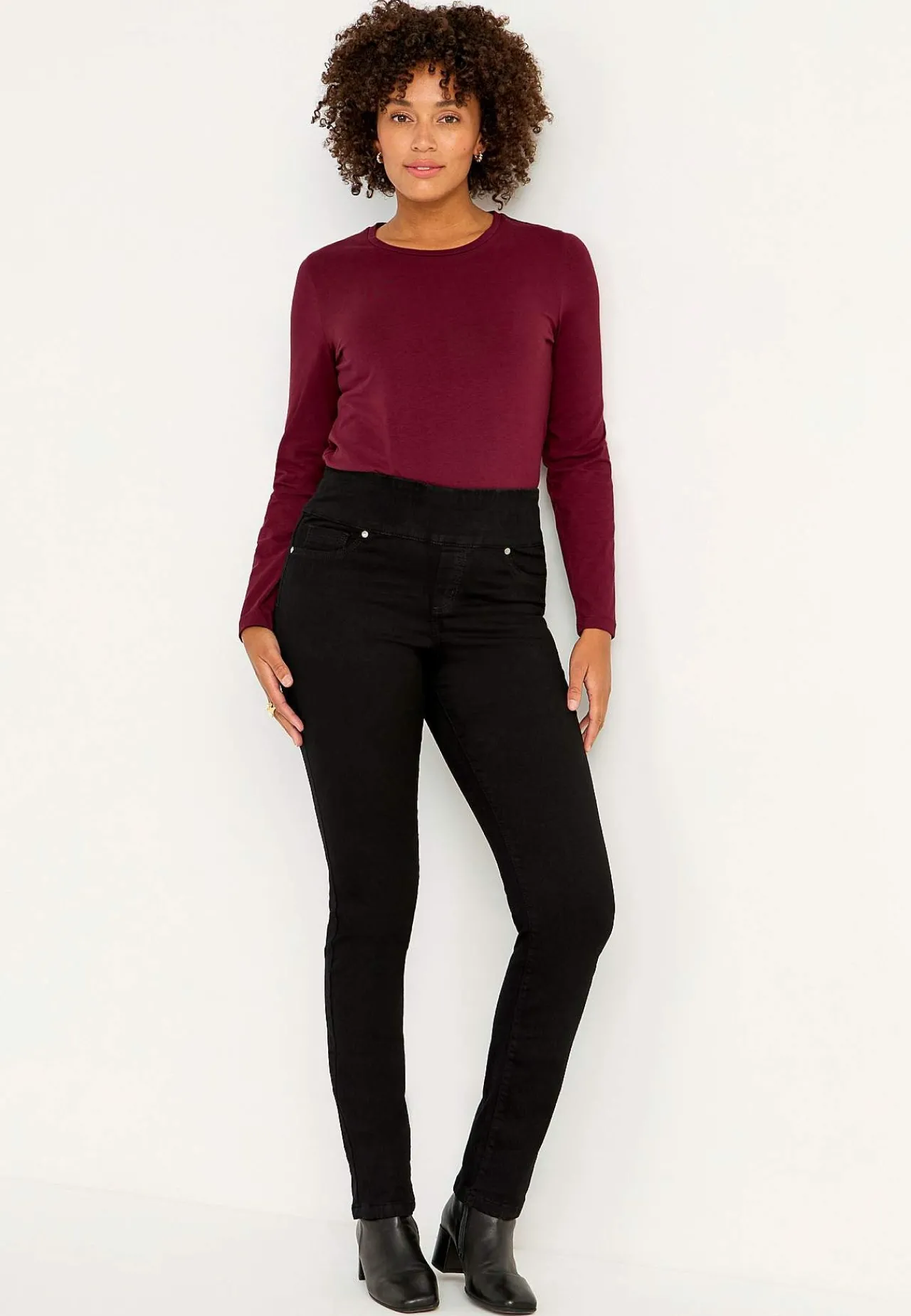 Outlet Stretchiga jeggings med hög resårmidja Elin Byxor|Jeans