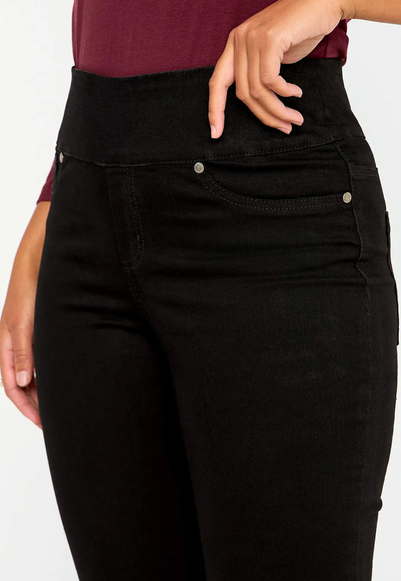 Outlet Stretchiga jeggings med hög resårmidja Elin Byxor|Jeans