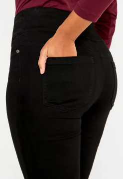 Outlet Stretchiga jeggings med hög resårmidja Elin Byxor|Jeans