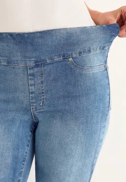 Outlet Stretchiga jeggings med hög resårmidja Elin Byxor|Jeans