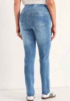 Outlet Stretchiga jeggings med hög resårmidja Elin Byxor|Jeans
