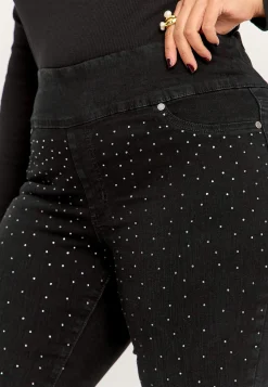 Best Stretchiga jeggings med strassdetaljer Byxor|Jeans