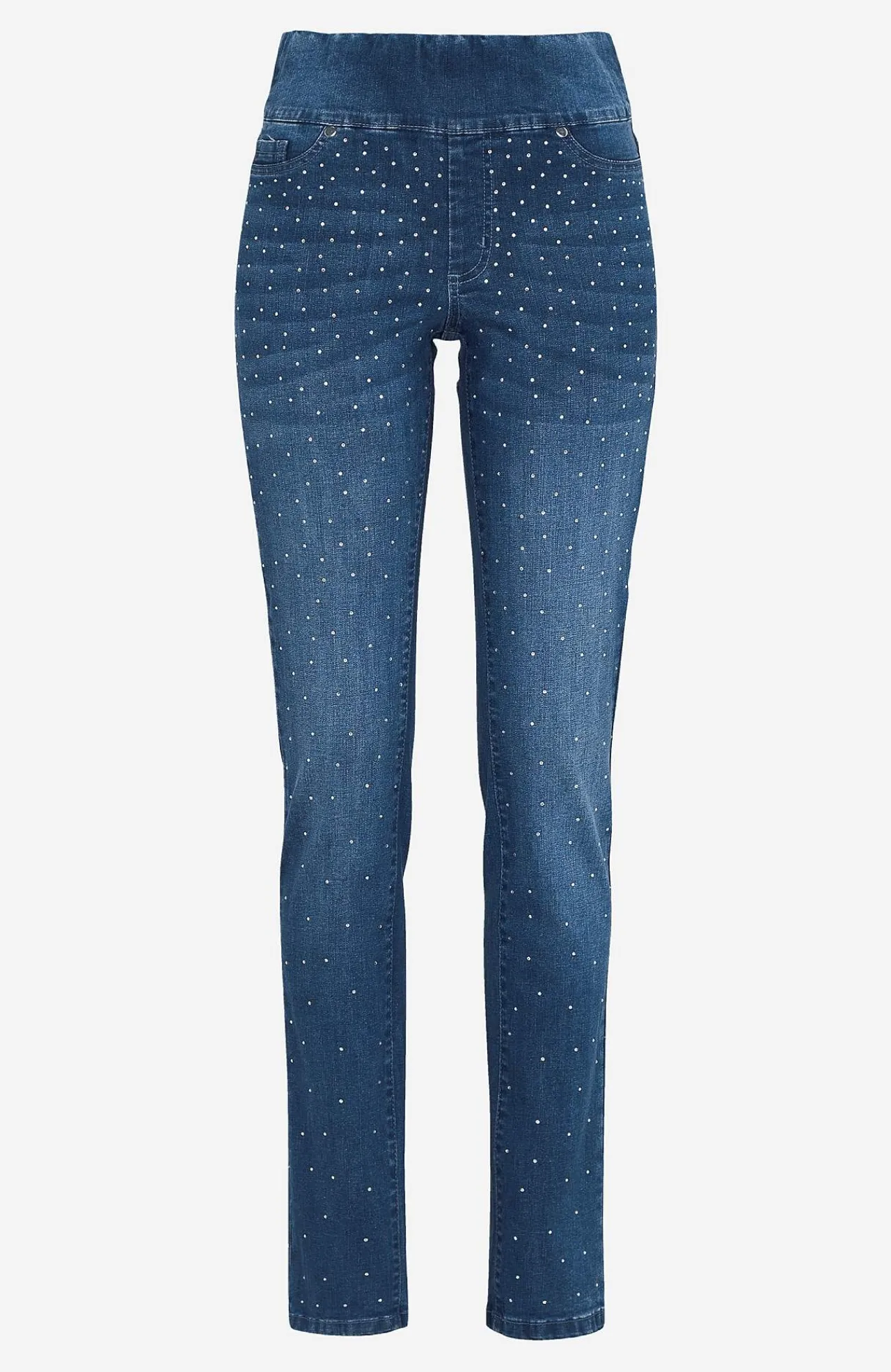 New Stretchiga jeggings med strassdetaljer Byxor|Jeans