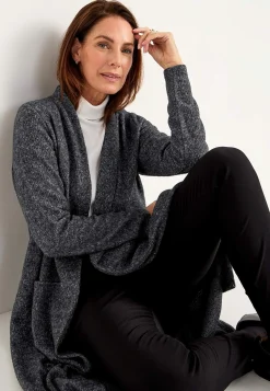 Hot Supermjuk, lång cardigan med fickor Beata Tröjor & Cardigans|Stickat