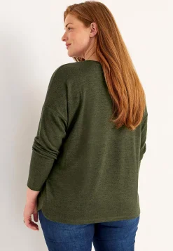 Best Supermjuk, långärmad trikåtopp Toppar & T-Shirts|Plus Size
