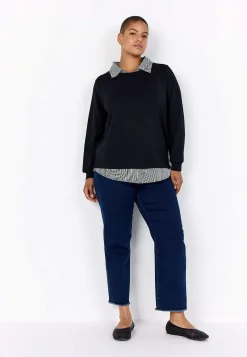Discount Supermjuk trikåtopp med fastsydd skjortkrage Tröjor & Cardigans|Toppar & T-Shirts