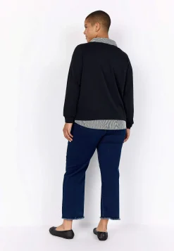 Supermjuk trikåtopp med fastsydd skjortkrage Tröjor & Cardigans|Toppar & T-Shirts