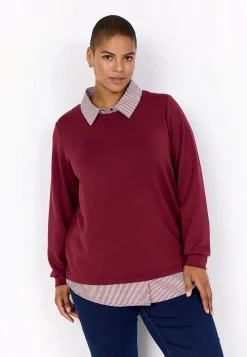 Supermjuk trikåtopp med fastsydd skjortkrage Tröjor & Cardigans|Toppar & T-Shirts