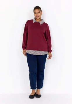 Supermjuk trikåtopp med fastsydd skjortkrage Tröjor & Cardigans|Toppar & T-Shirts