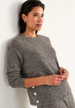 Online Supermjuk tröja med knappar Tröjor & Cardigans|Stickat