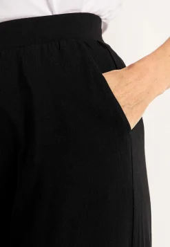 Trikåbyxa i mjuk bomulls- och modalblandning Byxor|Plus Size