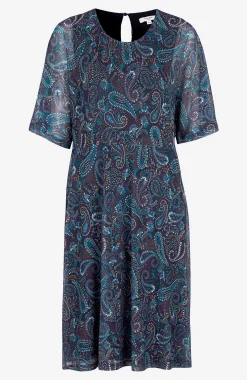 Trikåklänning i mesh Klänningar & Kjolar|Plus Size