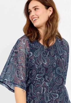 Trikåklänning i mesh Klänningar & Kjolar|Plus Size