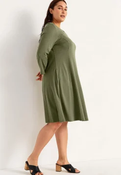 New Trikåklänning med fickor Klänningar & Kjolar|Plus Size
