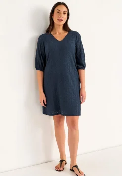 New Trikåklänning med hålbroderi Klänningar & Kjolar|Plus Size