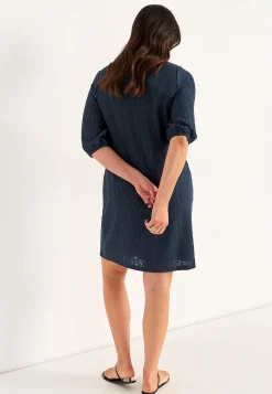 New Trikåklänning med hålbroderi Klänningar & Kjolar|Plus Size