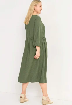 Outlet Trikåklänning med strukturmönster Klänningar & Kjolar|Plus Size