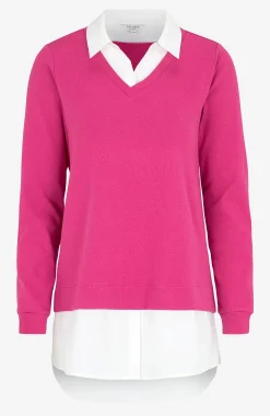 Clearance Trikåtopp med fastsydd skjortkrage Tröjor & Cardigans|Toppar & T-Shirts