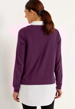 Hot Trikåtopp med fastsydd skjortkrage Tröjor & Cardigans|Toppar & T-Shirts