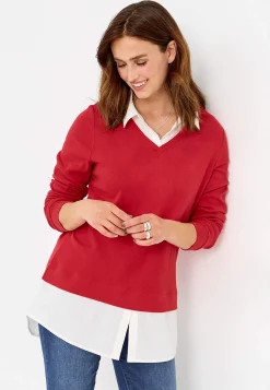 New Trikåtopp med fastsydd skjortkrage Tröjor & Cardigans|Toppar & T-Shirts