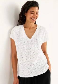 Clearance Trikåtopp med hålbroderi Toppar & T-Shirts|Plus Size