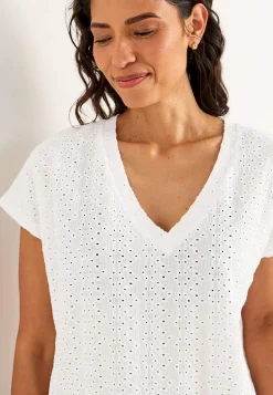 Clearance Trikåtopp med hålbroderi Toppar & T-Shirts|Plus Size