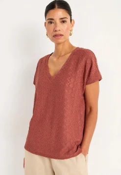 Outlet Trikåtopp med hålbroderi Toppar & T-Shirts|Plus Size