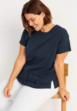 New Trikåtopp med korta ärmar Toppar & T-Shirts|Plus Size