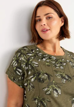 New Trikåtopp med korta ärmar Toppar & T-Shirts|Plus Size