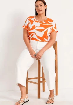 New Trikåtopp med korta ärmar Toppar & T-Shirts|Plus Size