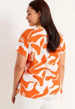 New Trikåtopp med korta ärmar Toppar & T-Shirts|Plus Size