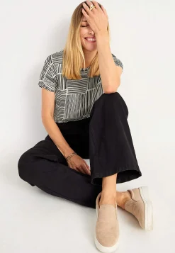 New Trikåtopp med korta ärmar Toppar & T-Shirts|Plus Size