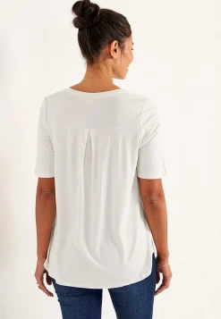 Trikåtopp med korta ärmar Toppar & T-Shirts|Basplagg