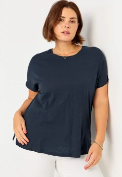 New Trikåtopp med korta ärmar Toppar & T-Shirts|Plus Size