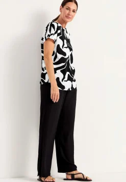 Trikåtopp med korta ärmar Toppar & T-Shirts|Plus Size